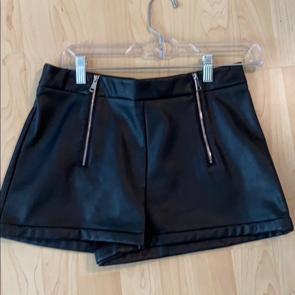 Zara leather shorts